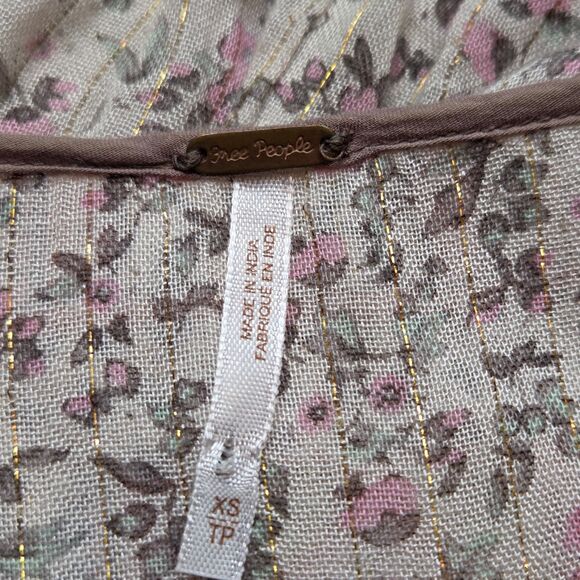 Free People Dream Lover Tunic Size XS Oversized Bohemian Whimsy BOHO - Picture 4 of 6